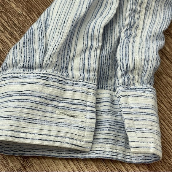 Athleta Striped Button Down Shirt Size Medium - Picture 4 of 5